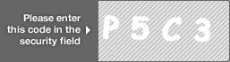 captcha code for visual authentication  letter P number 5 letter C number 3